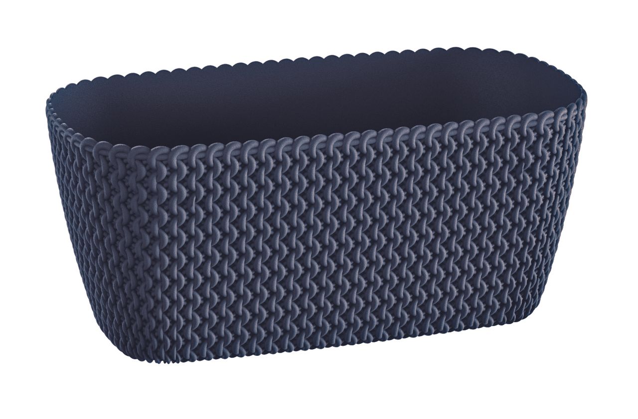 Powertec Garden Strickoptik-Balkon-Pflanzkasten - Anthrazit, 2er Set