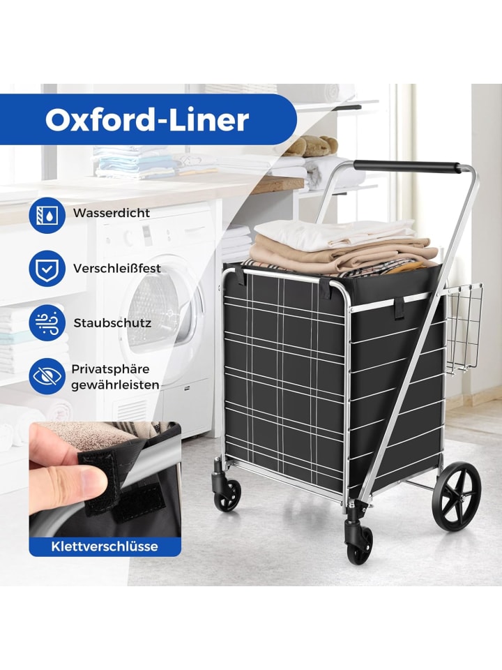COSTWAY Einkaufstrolley Klappbar in Silber günstig kaufen onesize