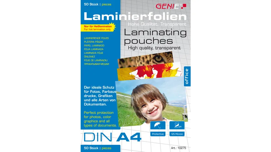 GENIE Laminierfolien DIN A4 50er-Pack