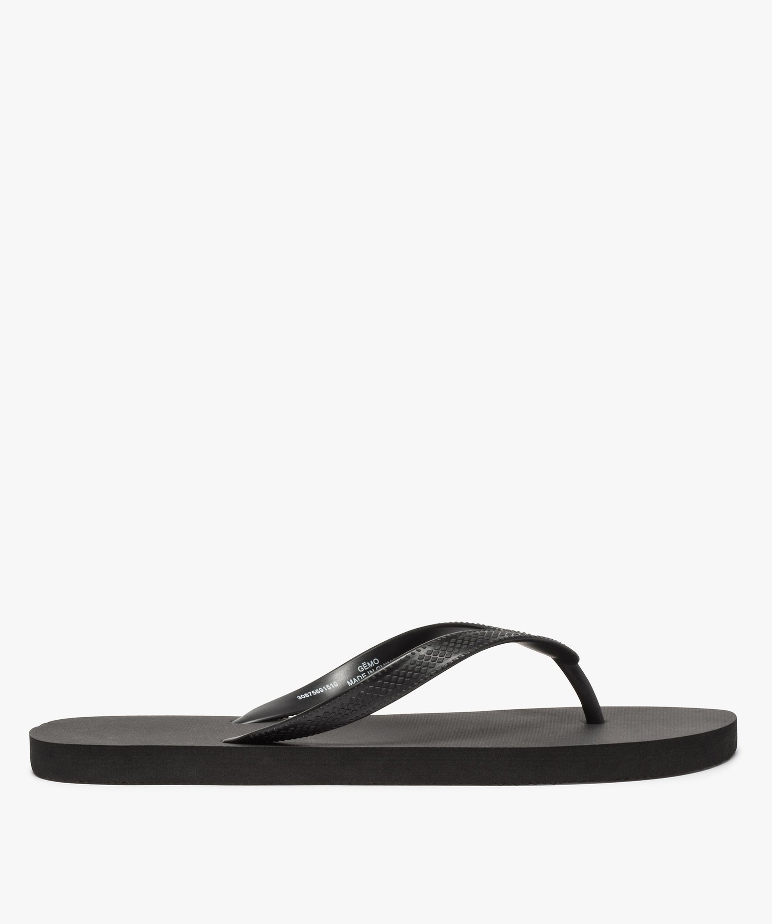 Tongs homme unies noir | GEMO