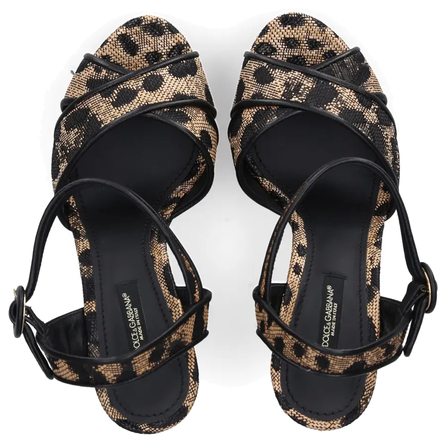 Dolce & Gabbana - Sandalen BAINCA Baumwolle Leo Print beige - beige