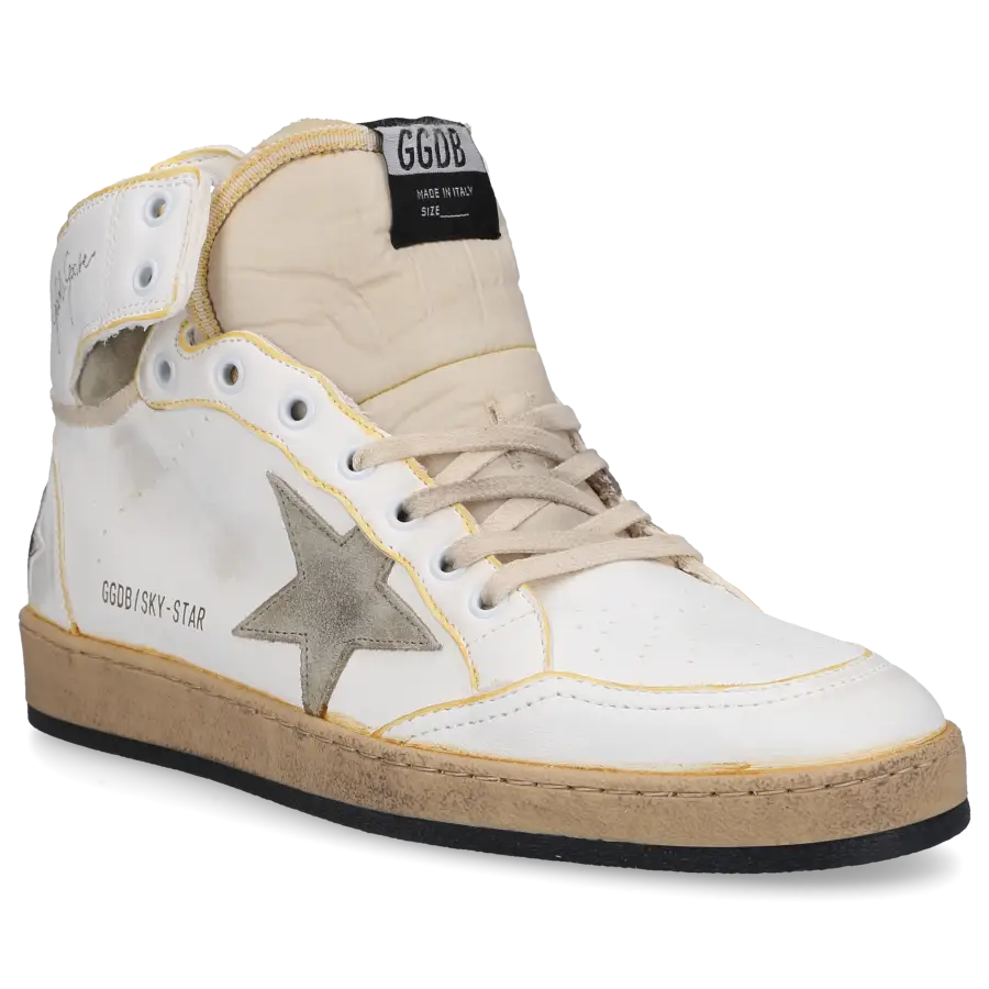 Golden Goose - Sneaker high SKY STAR Kalbsleder - weiß