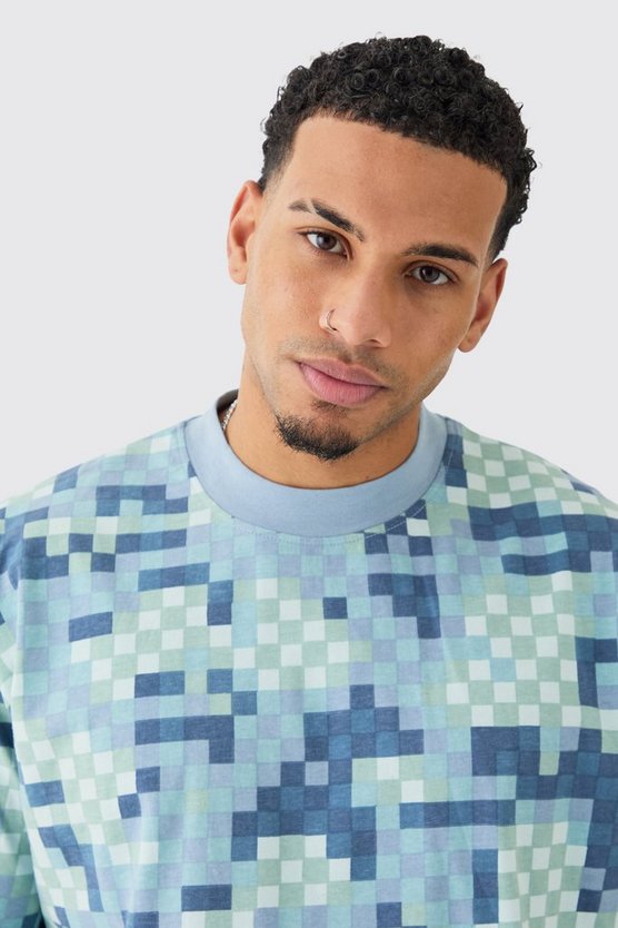 Oversize T-Shirt mit Camouflage-Print