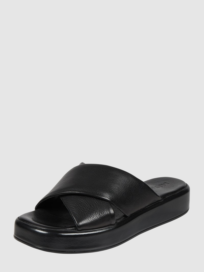 Pantolette aus Leder in schwarz