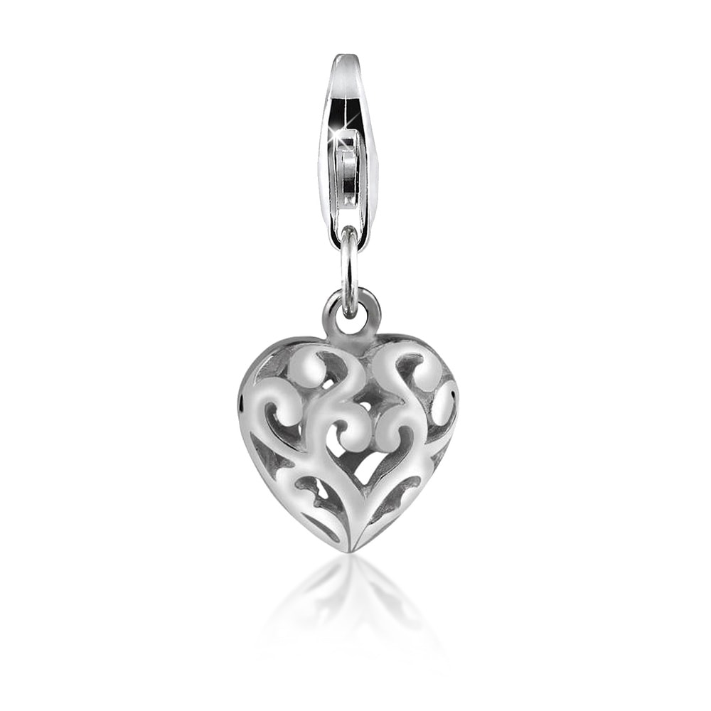 Nenalina Nenalina Amulette Herz Ornament Anhänger Love 925 Sterling Silber Pendentif