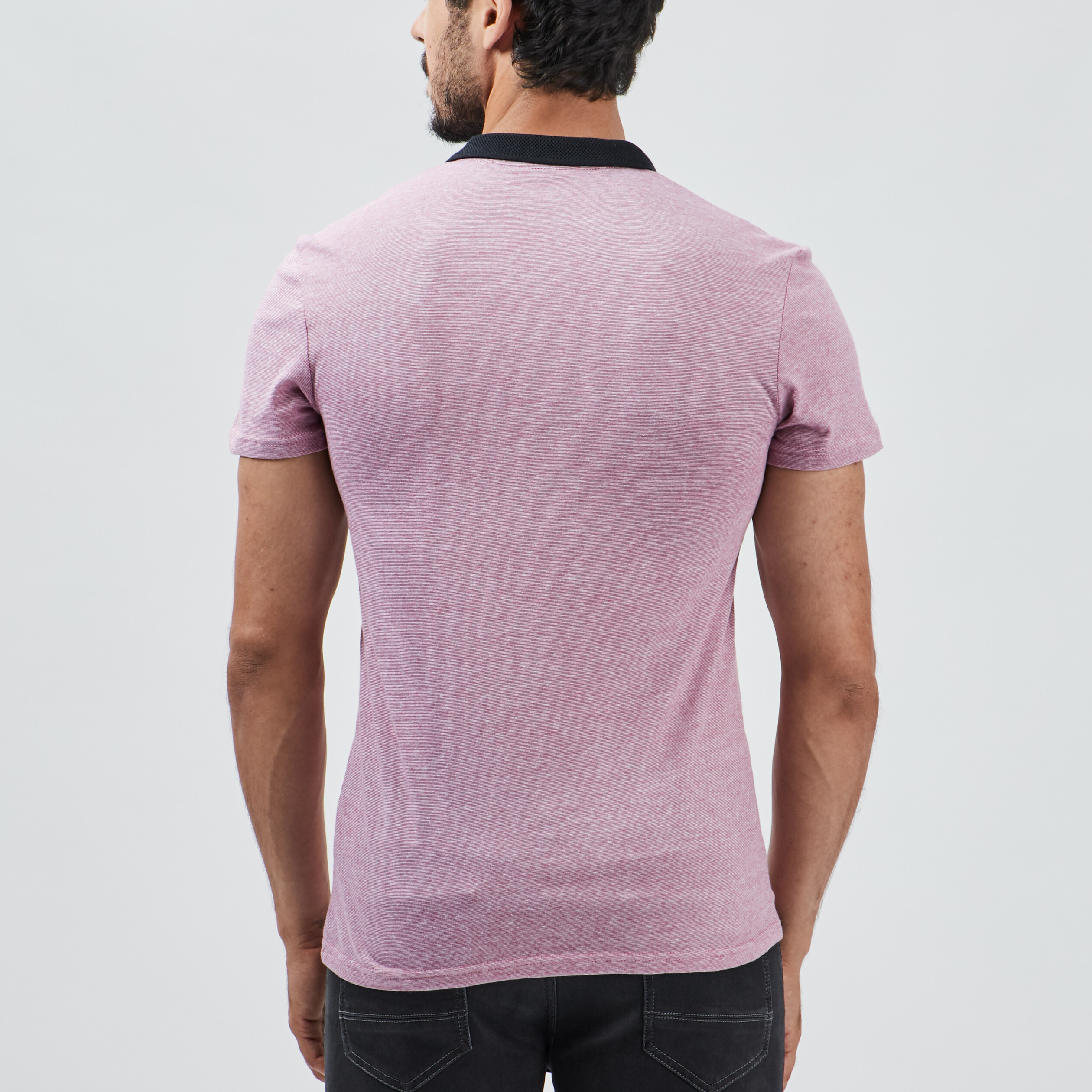 Polo manches courtes bordeaux homme | La Halle