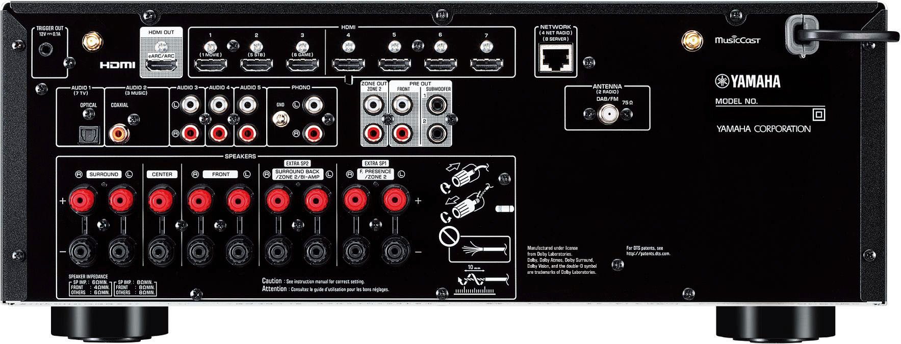 Yamaha RX-V6A 7.2 AV-Receiver (Bluetooth, LAN (Ethernet), WLAN)