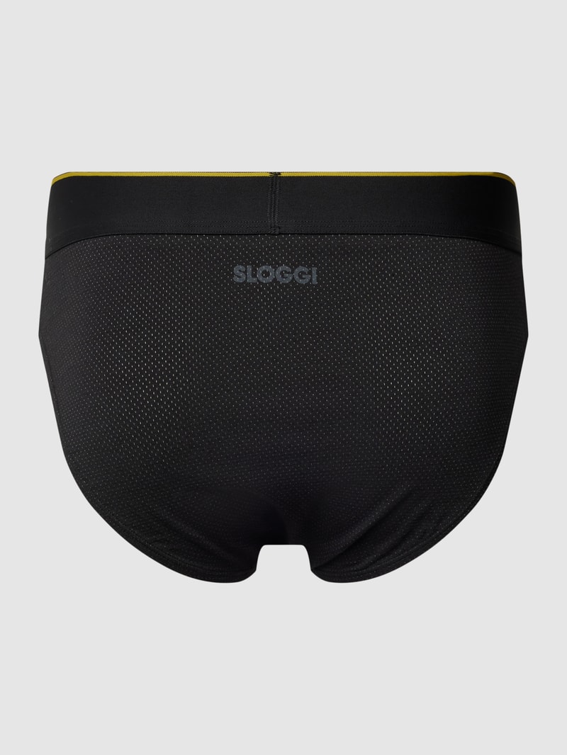 Slip mit elastischem Bund im 4er-Pack in schwarz