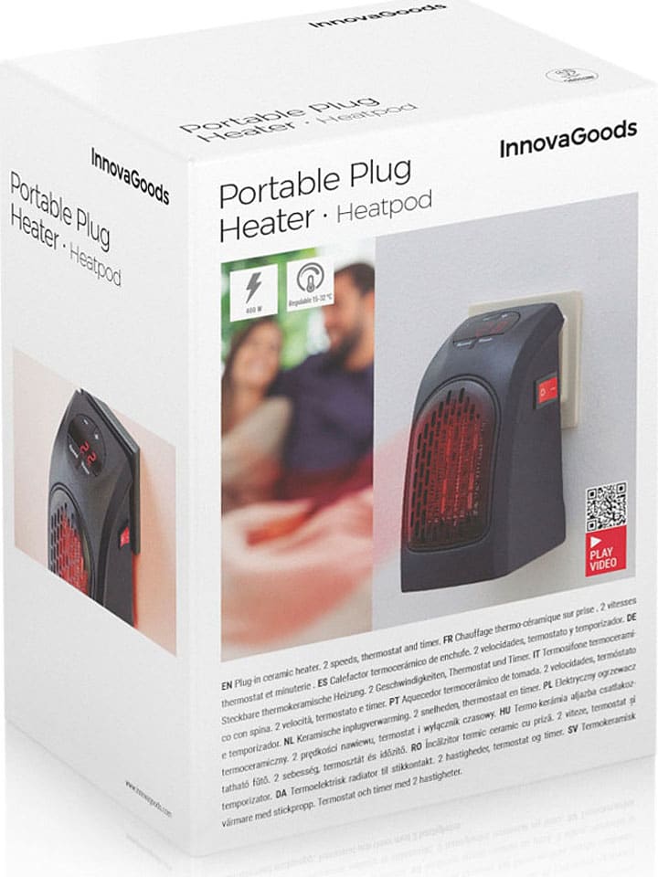 InnovaGoods Tragbare Mini-Heizung in Schwarz - (B)8,5 x (H)16 x (T)12,5 cm günstig kaufen onesize