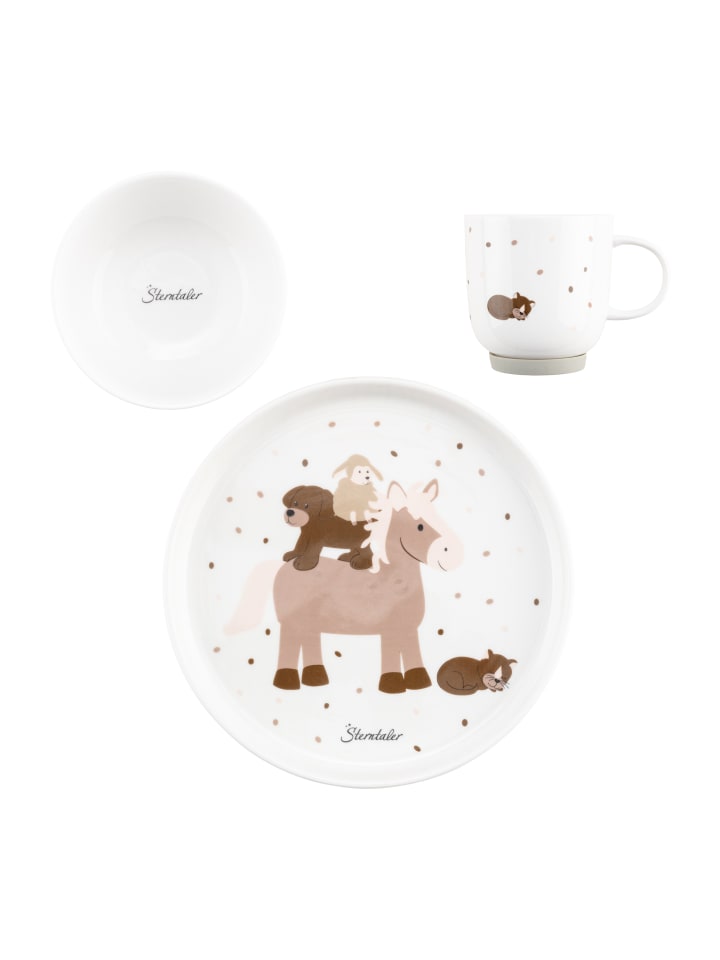 Sterntaler Porzellan Geschirr-Set BAUERNHOF in weiß günstig kaufen onesize