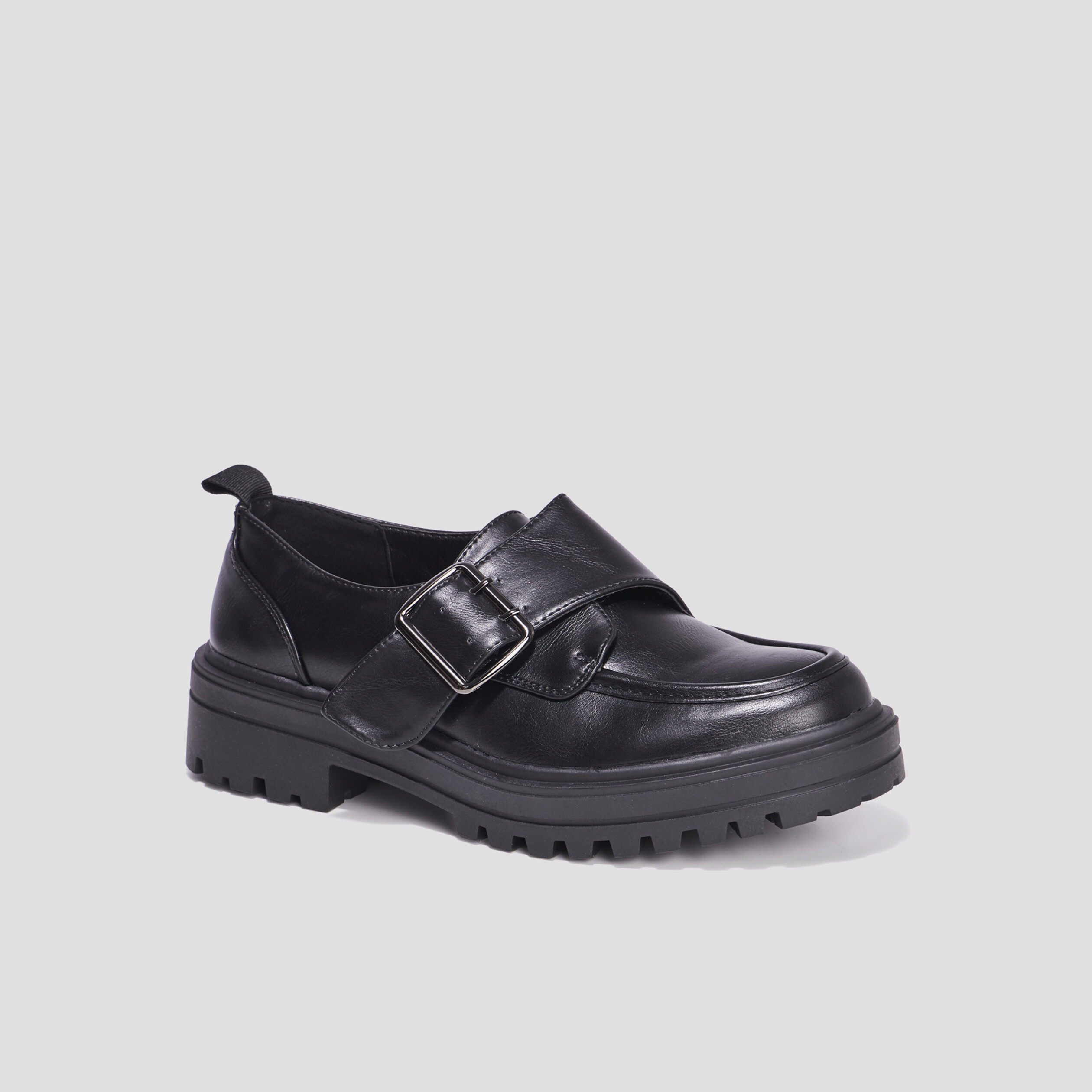 Derbies crantées avec boucle Liberto noir femme | La Halle