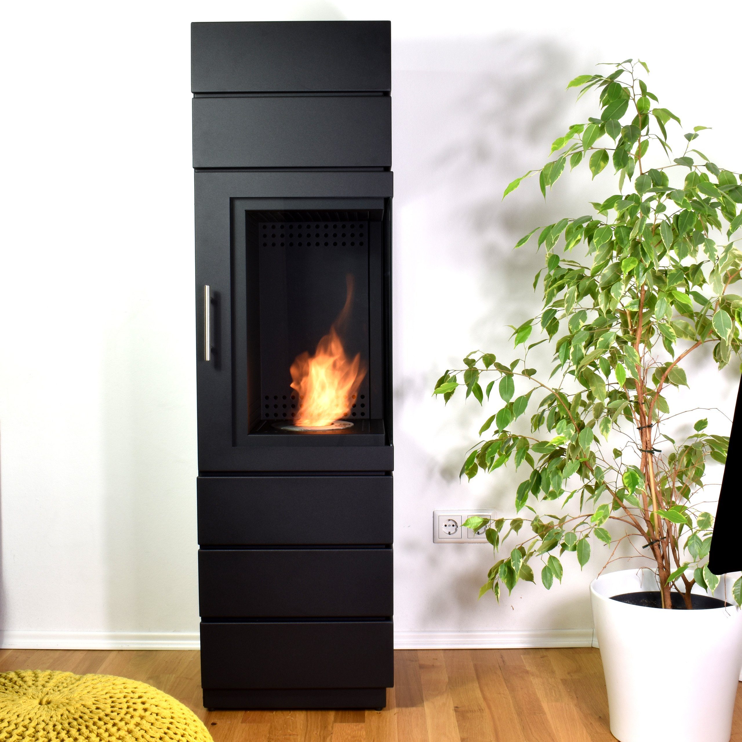 GLOW FIRE Echtfeuer-Dekokamin Ethanolkamin Glow Fire Mora Ofen, mit Heizfunktion durch Bio-Ethanol