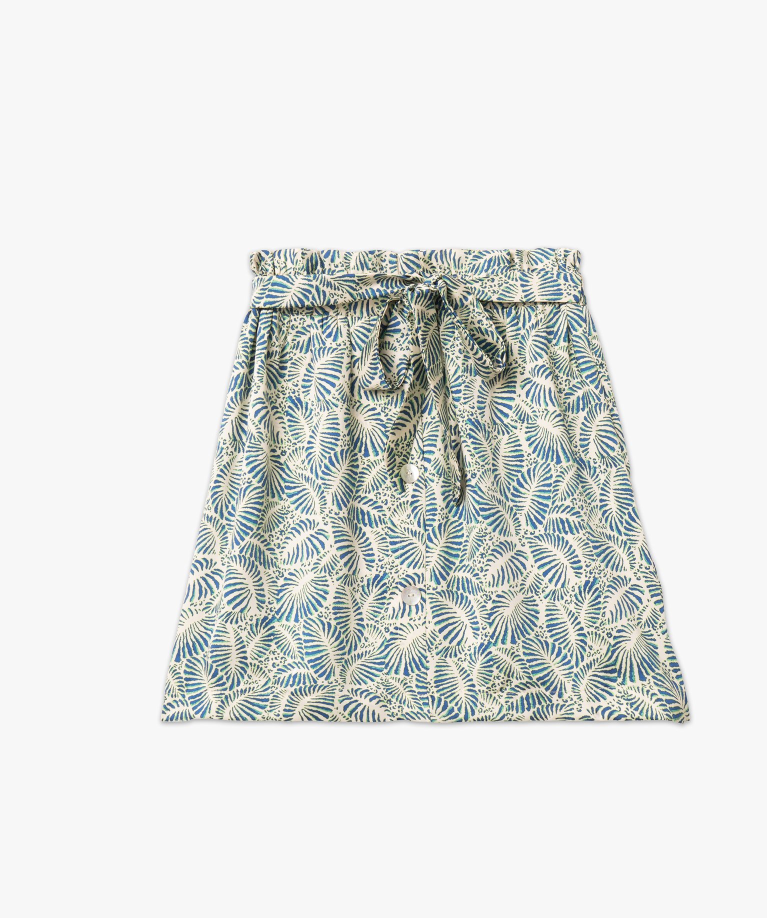 Jupe imprimée en matière satinée avec ceinture femme imprime | GEMO