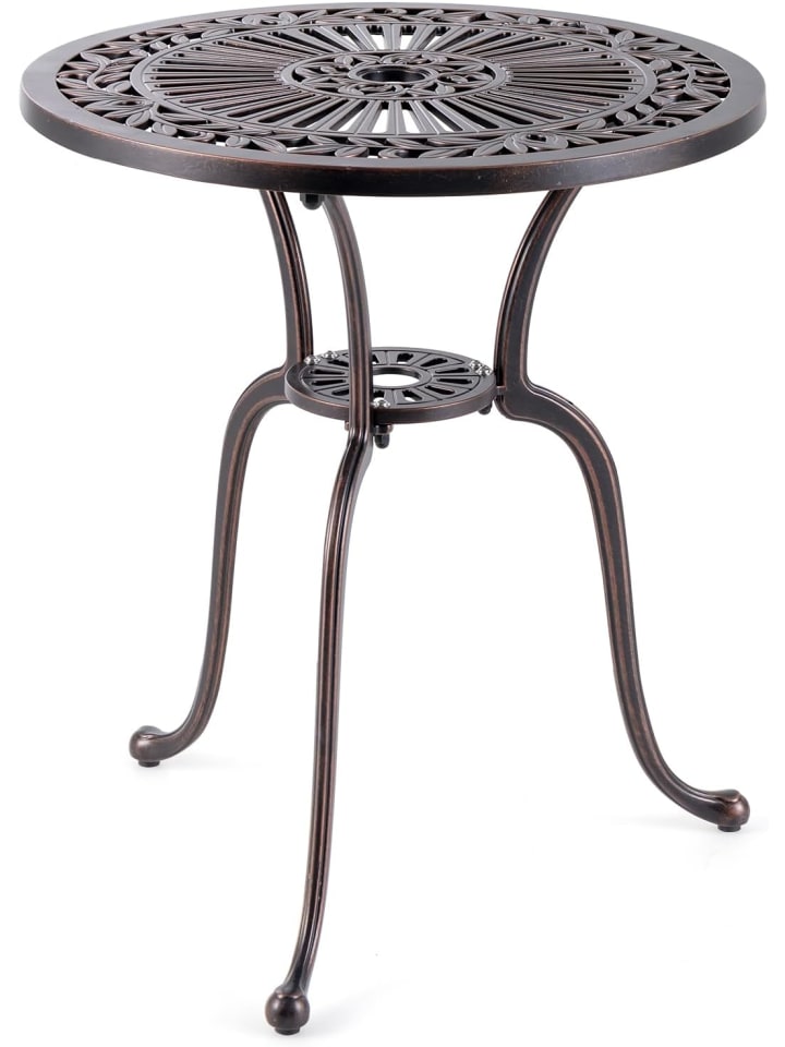 COSTWAY Bistrotisch Aluminiumguss ⌀61cm in Bronze günstig kaufen onesize