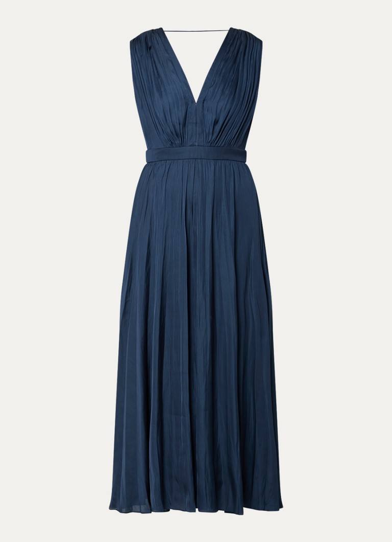 Vestido midi de satén de Maje con escote en V