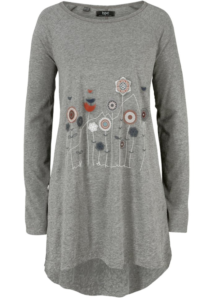 Oversize Longshirt mit Rundhalsausschnitt