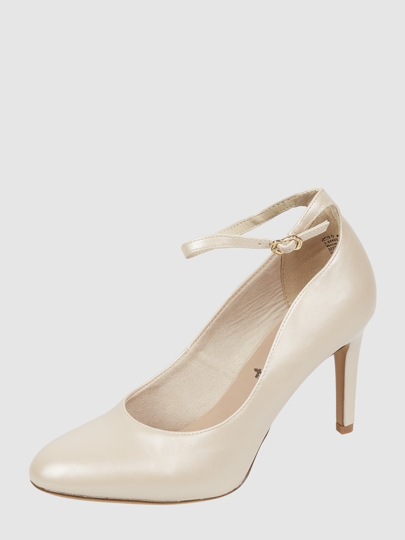Pumps in Leder-Optik in offwhite