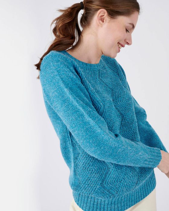 Pull col rond, maille chinée chaude Thermolactyl