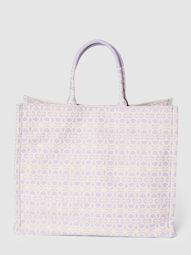 Tote Bag mit Allover-Muster Modell 'NEVER' in flieder