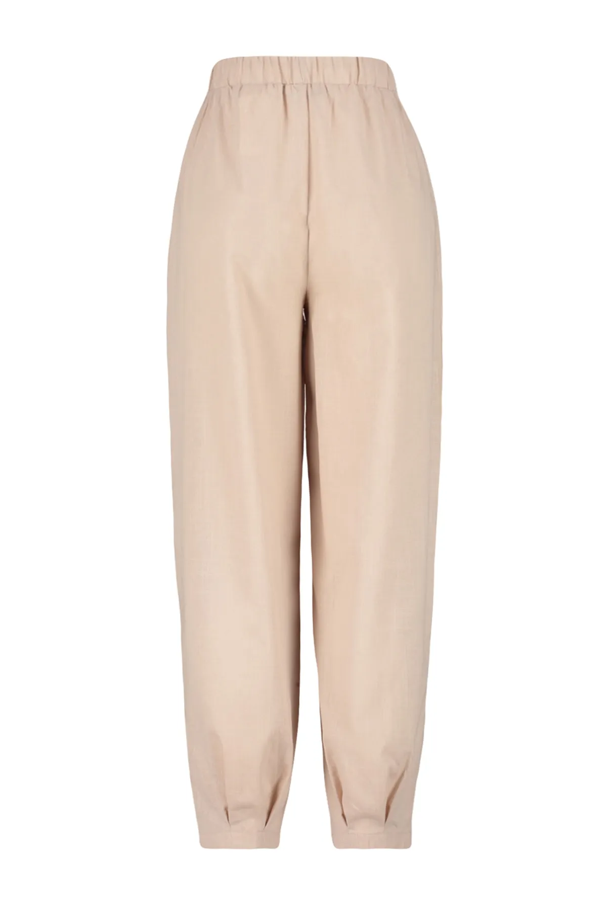 Trendyol Collection  Beige gewebte Hose aus 100 % Baumwolle TBESS23PL00015