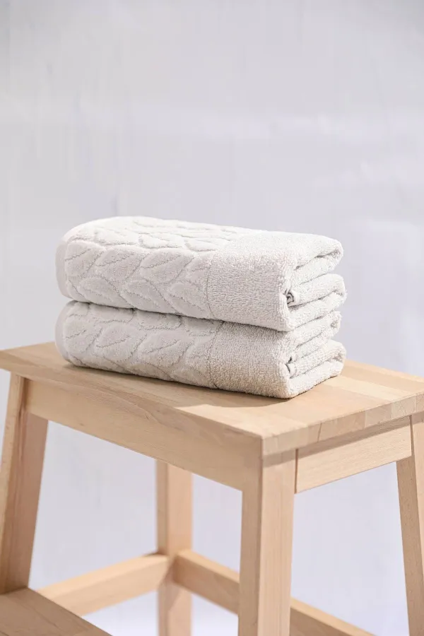 FAVORA  Nurpak Hazal 2er-Pack Handtücher 50x90 - Hellgrau