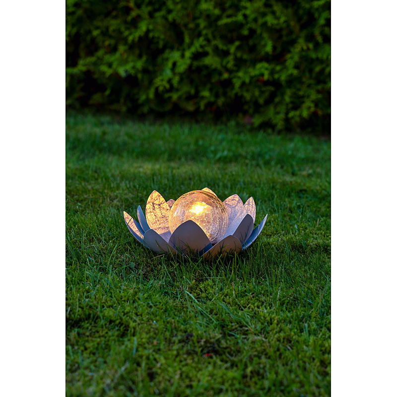 Home Lotusblomst 25x13,5 cm metall solcelle