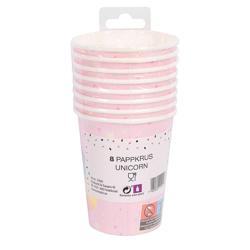Giform Pappbeger 8 stk Unicorn