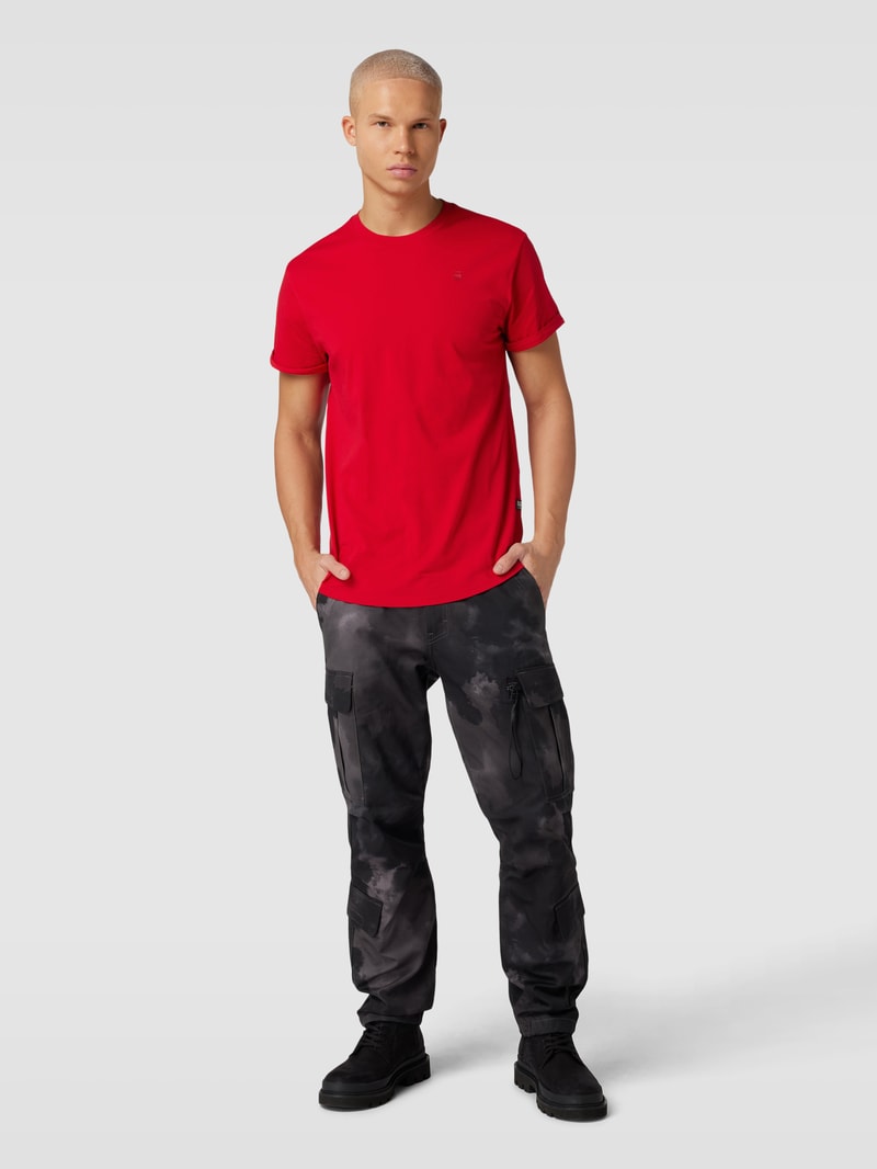 T-Shirt mit Label-Print in rot