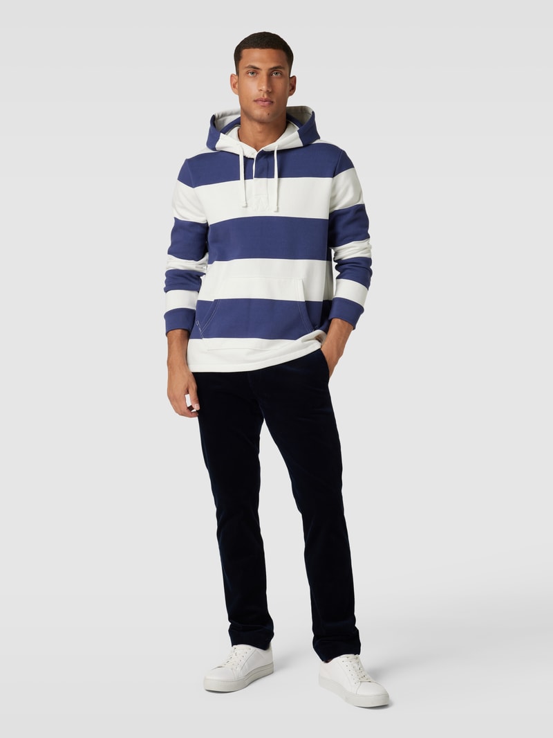 Hoodie mit Streifenmuster in marineblau