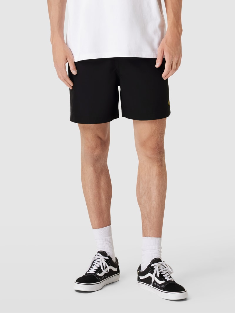 Badehose mit Label-Stitching Modell 'CHASE' in schwarz