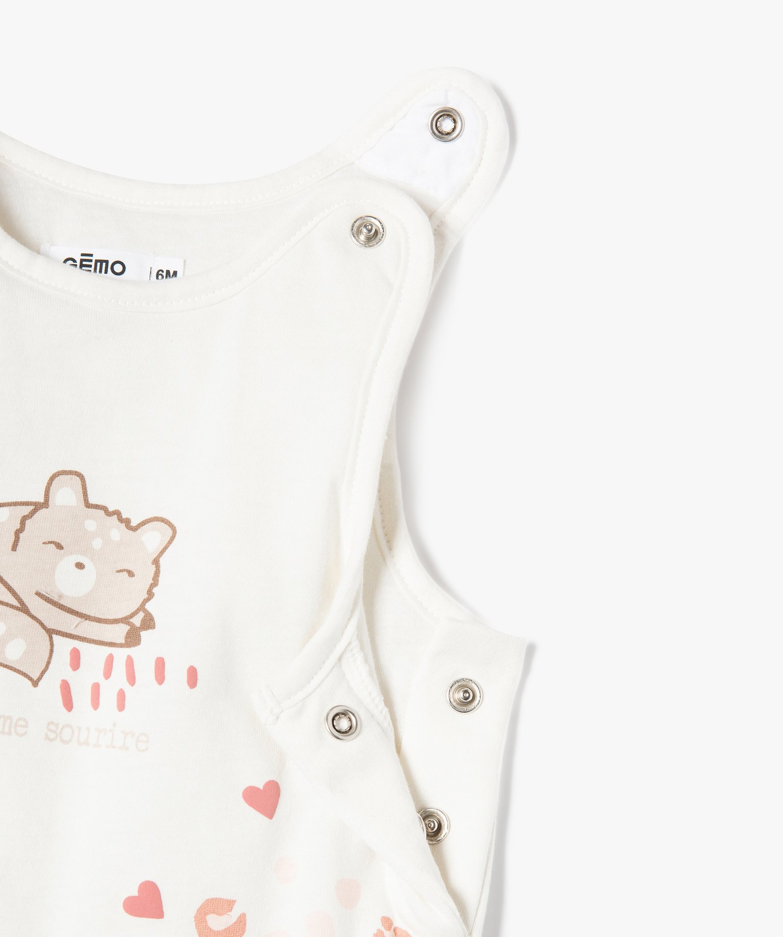 Ensemble 2 pièces combinaison et gilet bébé fille rose | GEMO