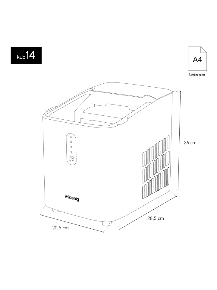 HKoenig Eiswürfelmaschine KUB14 Schwarz günstig kaufen onesize