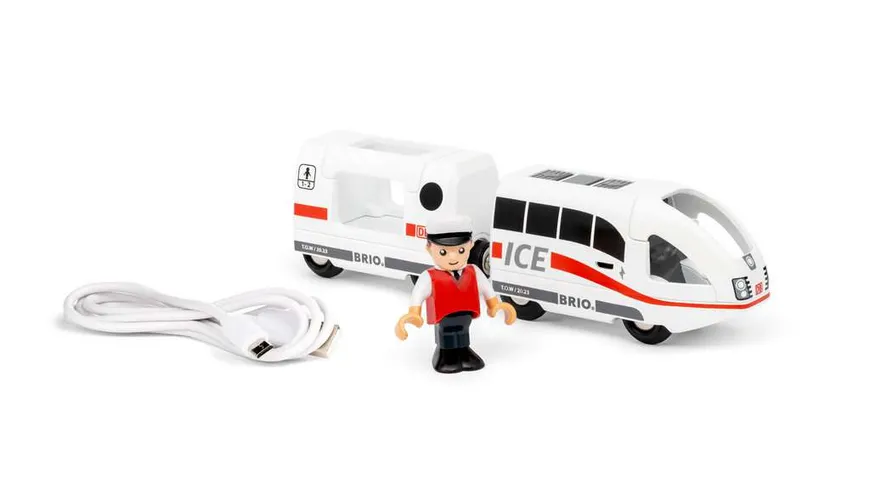 BRIO Bahn - 36088 Trains of the World ICE Akkureisezug, Akku-betriebene Spielzeuglok