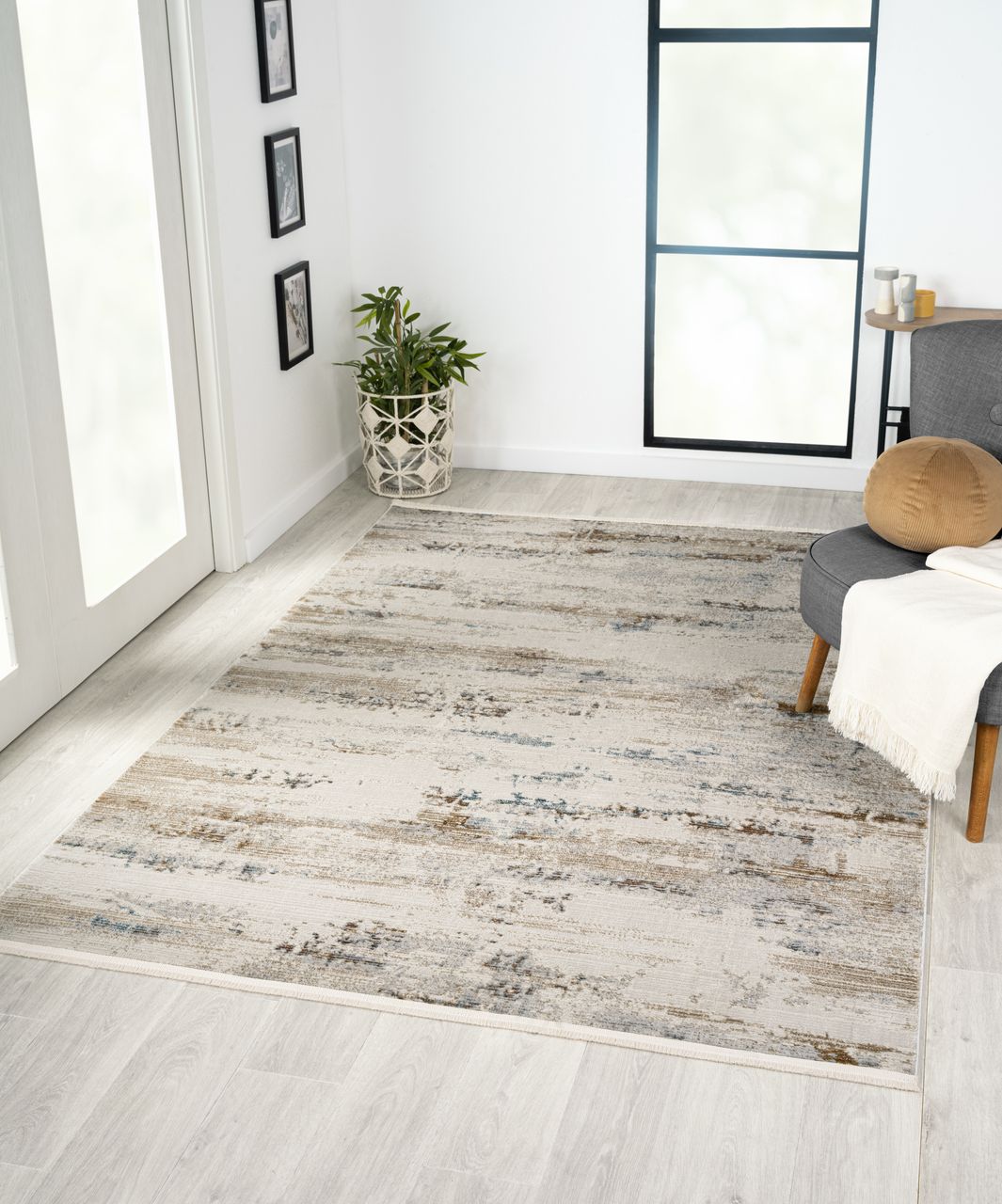 MyFlair Teppich Margot, 160cm x 230cm, Farbe Hellgrau, rechteckig, Florhöhe 8mm