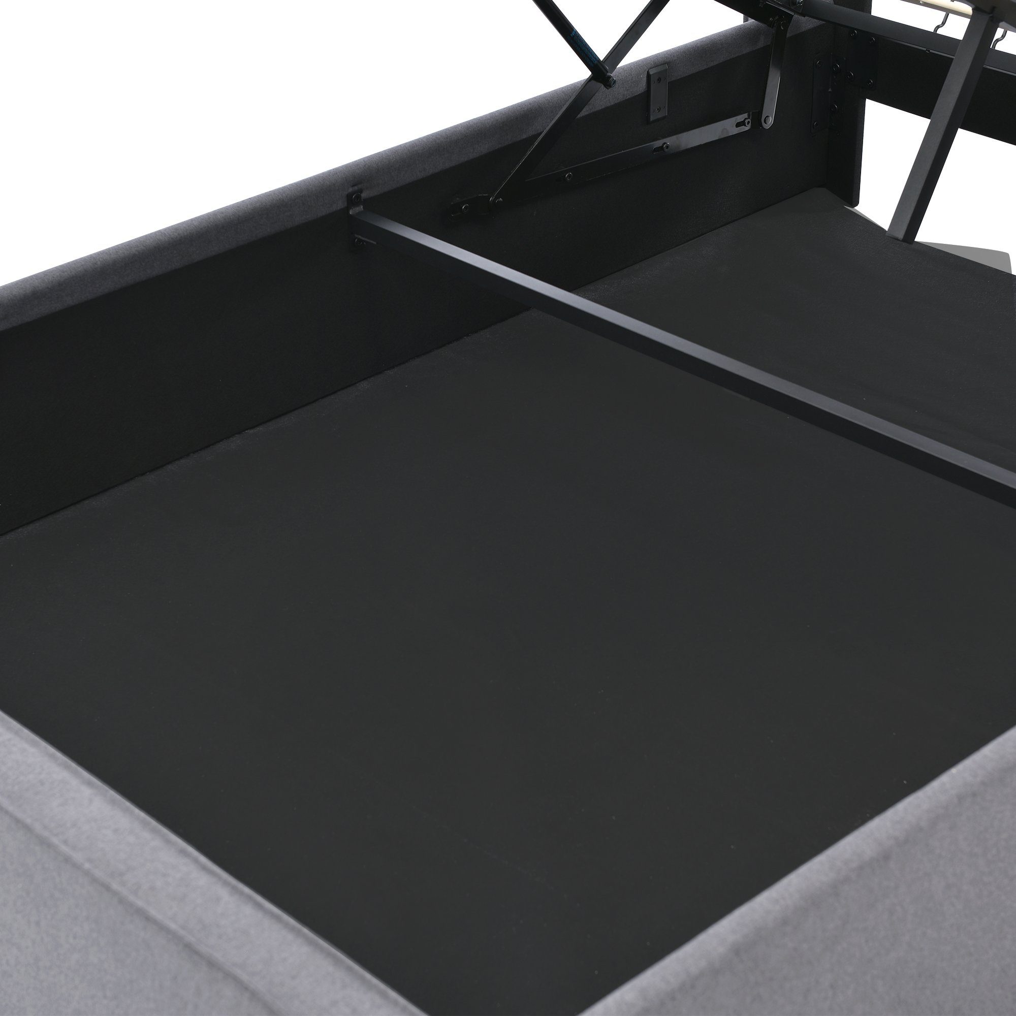 PHOEBE CAT Boxspringbett (Polsterbett Einzelbett 90x200 cm mit edler Knopfheftung), Hydraulisches Funktionsbett mit Bettkasten und Lattenrost, Baumwolle