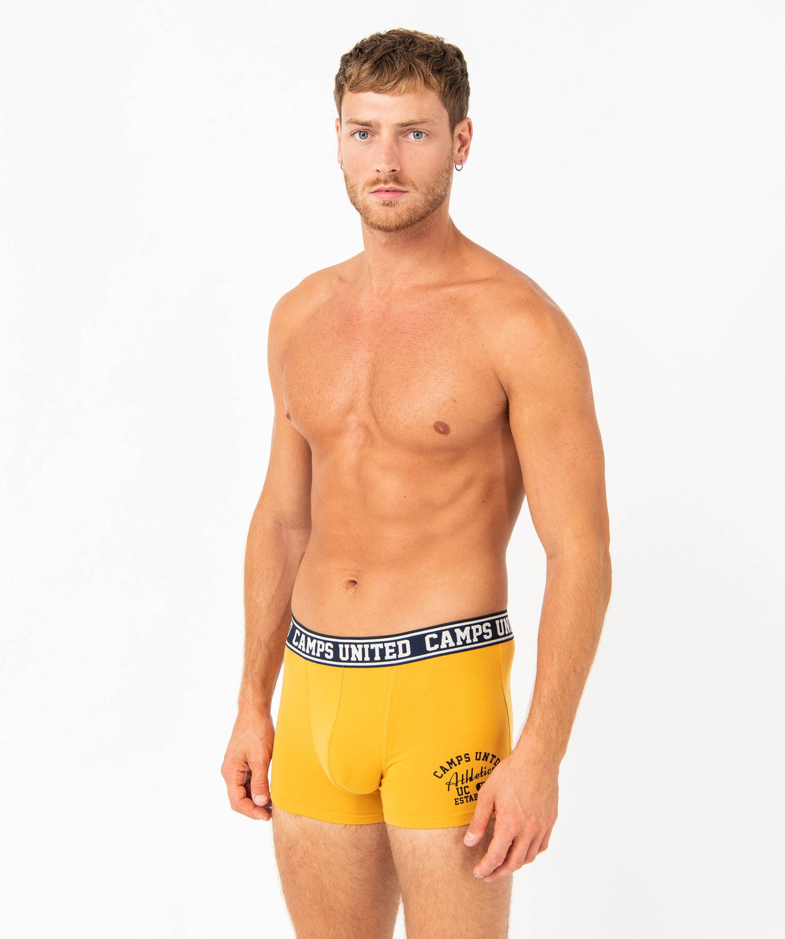 Boxer en coton extensible imprimé homme - Camps United jaune | GEMO
