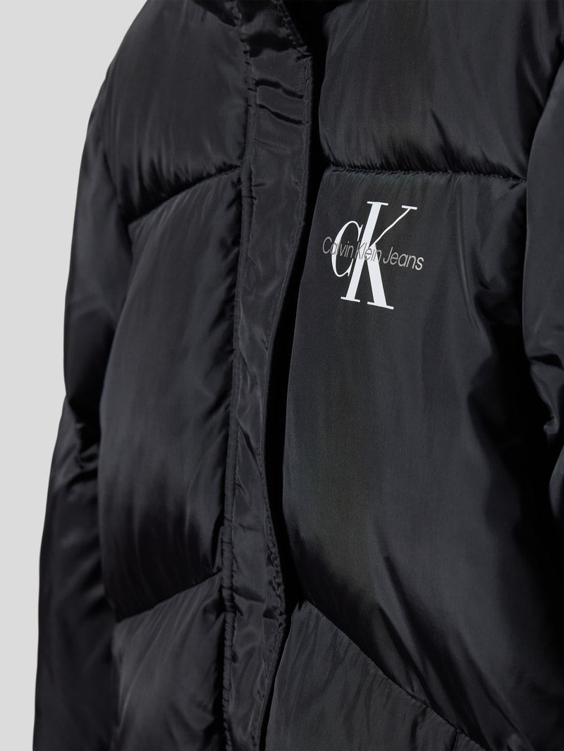 Steppjacke mit Label-Detail Modell 'PUFFER COAT' in black