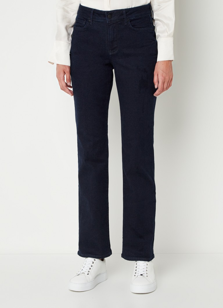 NYDJ Marilyn mid waist straight leg jeans with dark wash