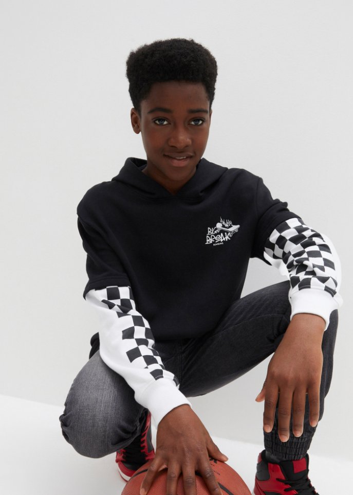 Jungen Layer Kapuzensweatshirt