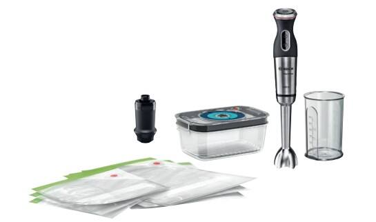 Bosch Stabmixer MS8CM61V1 1000 W Aufbewahrungsbeutel: 3,8 l Edelstahlschale, Kunststoff Grau