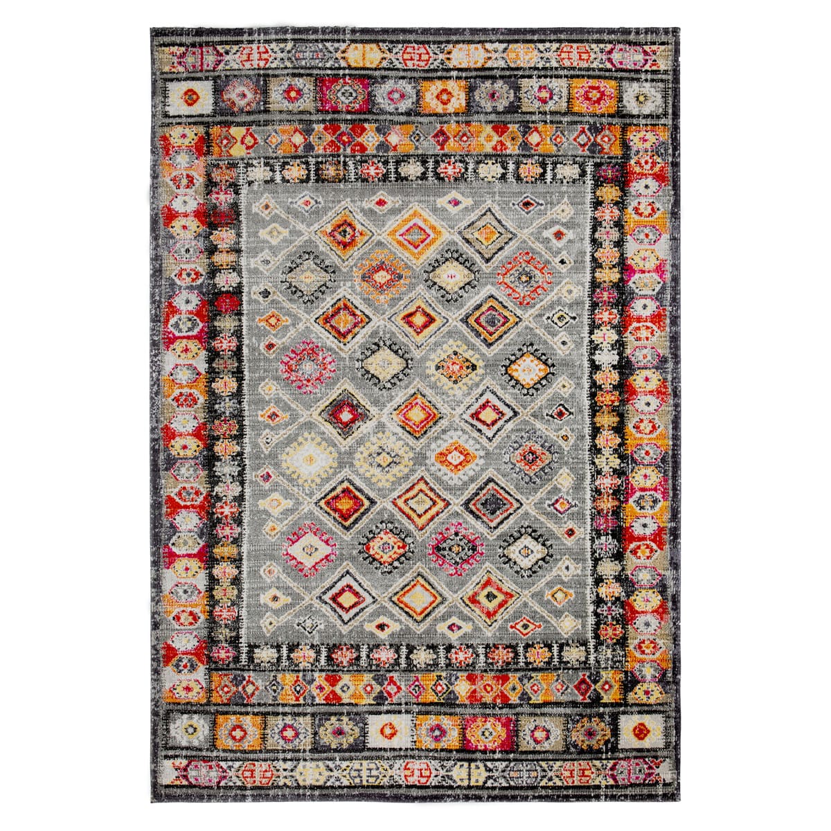 Outsunny Outdoor Teppich, Teppich, Terrasse, Balkon, In- und Outdoor, pflegeleicht und strapazierfähig, Multi Hell, 170 x 120 x 0,5 cm