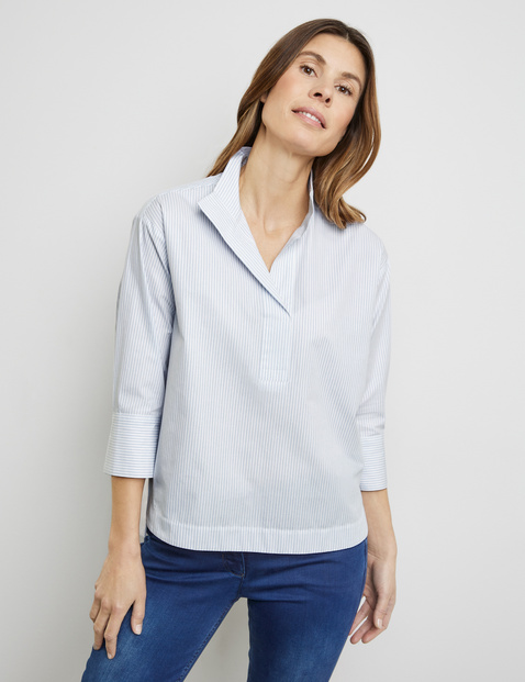 3/4 Arm Bluse aus reiner Baumwolle