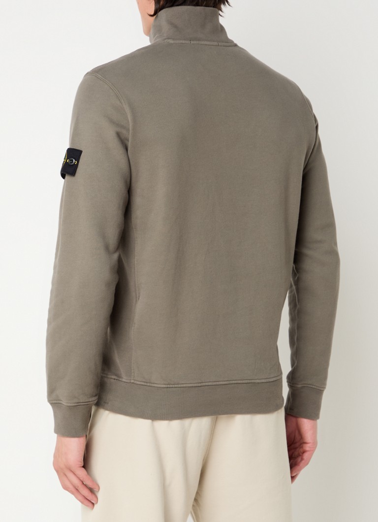 Πουλόβερ Stone Island 63420 με μισό φερμουάρ και λογότυπο
