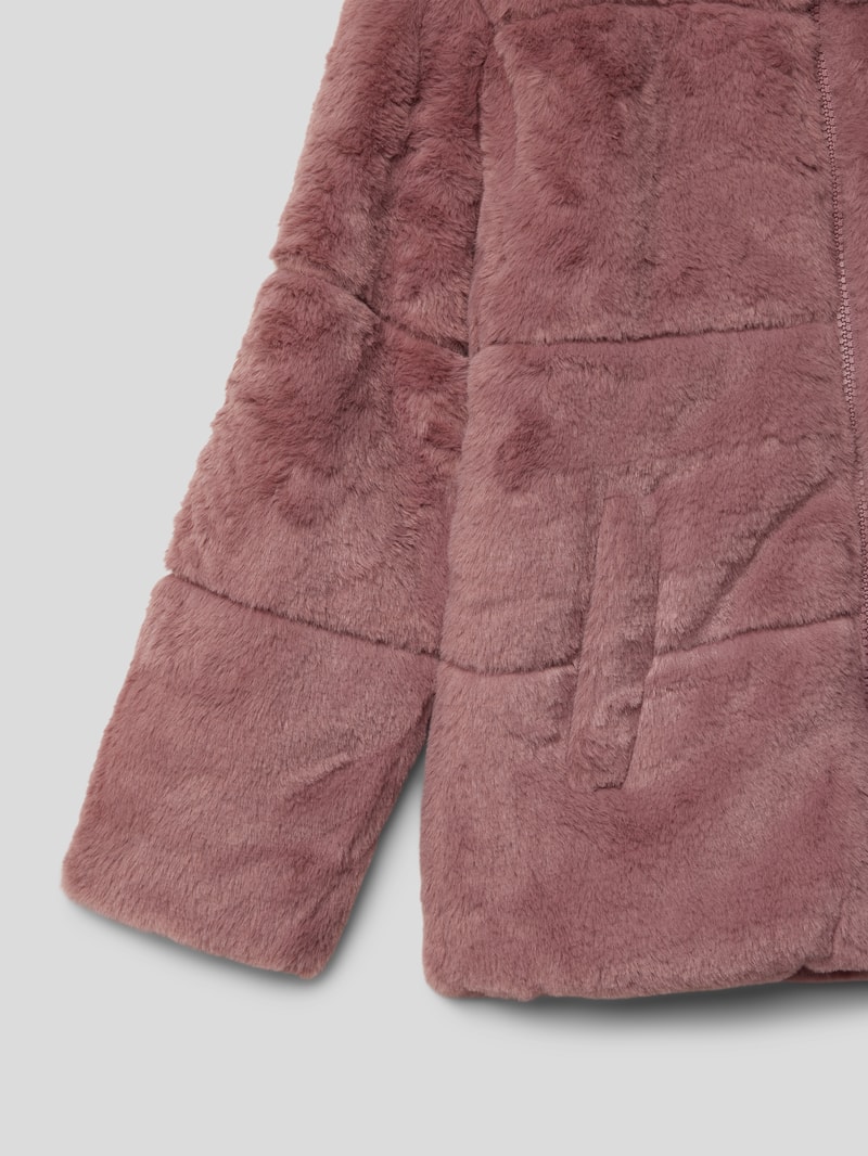 Jacke aus Kunstfell in rosé