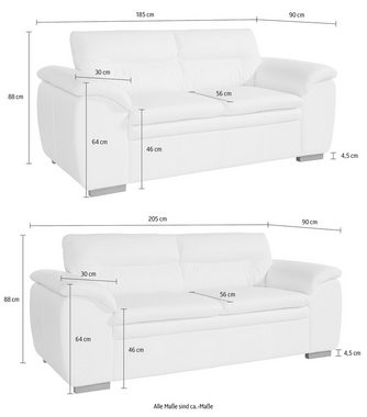 COTTA Polstergarnitur Leandra, Set: bestehend aus 2,5- und 2-Sitzer