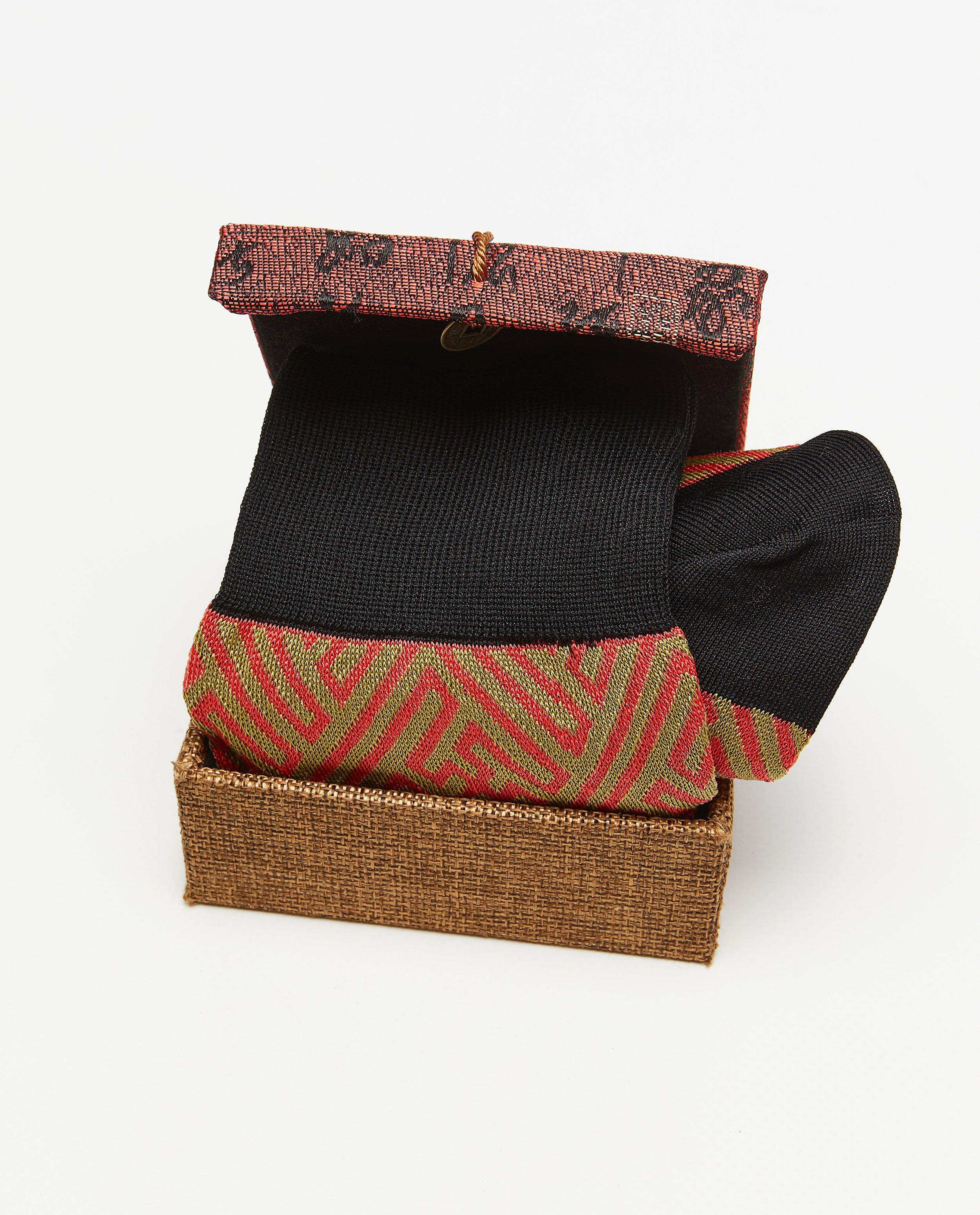 Ciorapi Zen pentru bărbați cu model color block, mărimea 40-45 maro deschis