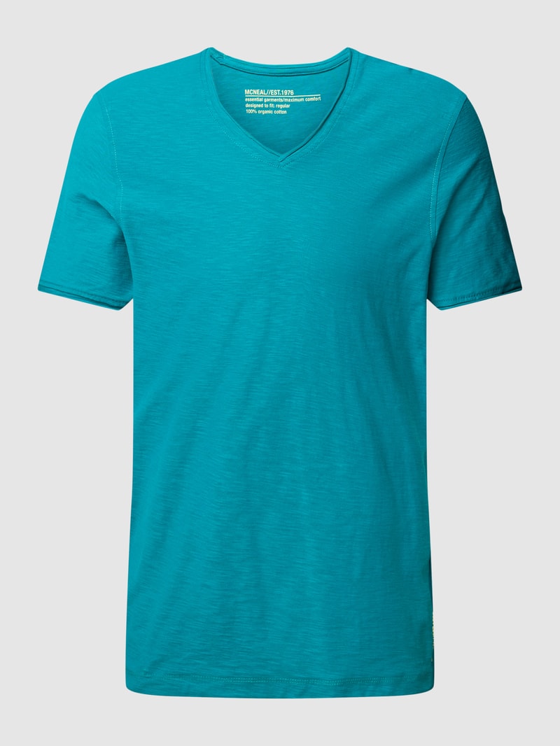 T-Shirt mit V-Ausschnitt in smaragdgrün