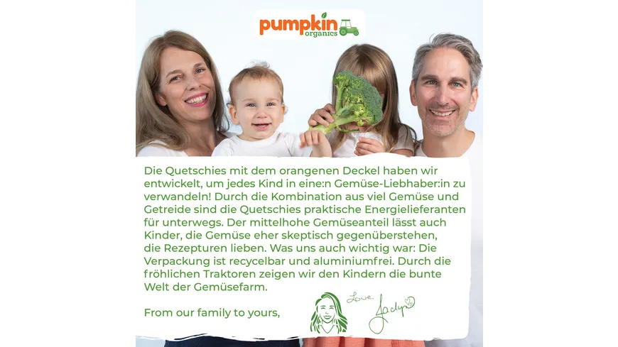 pumpkin organics Bio Quetschie Karotte, Apfel, Birne, Kokos, Reis 100 g
