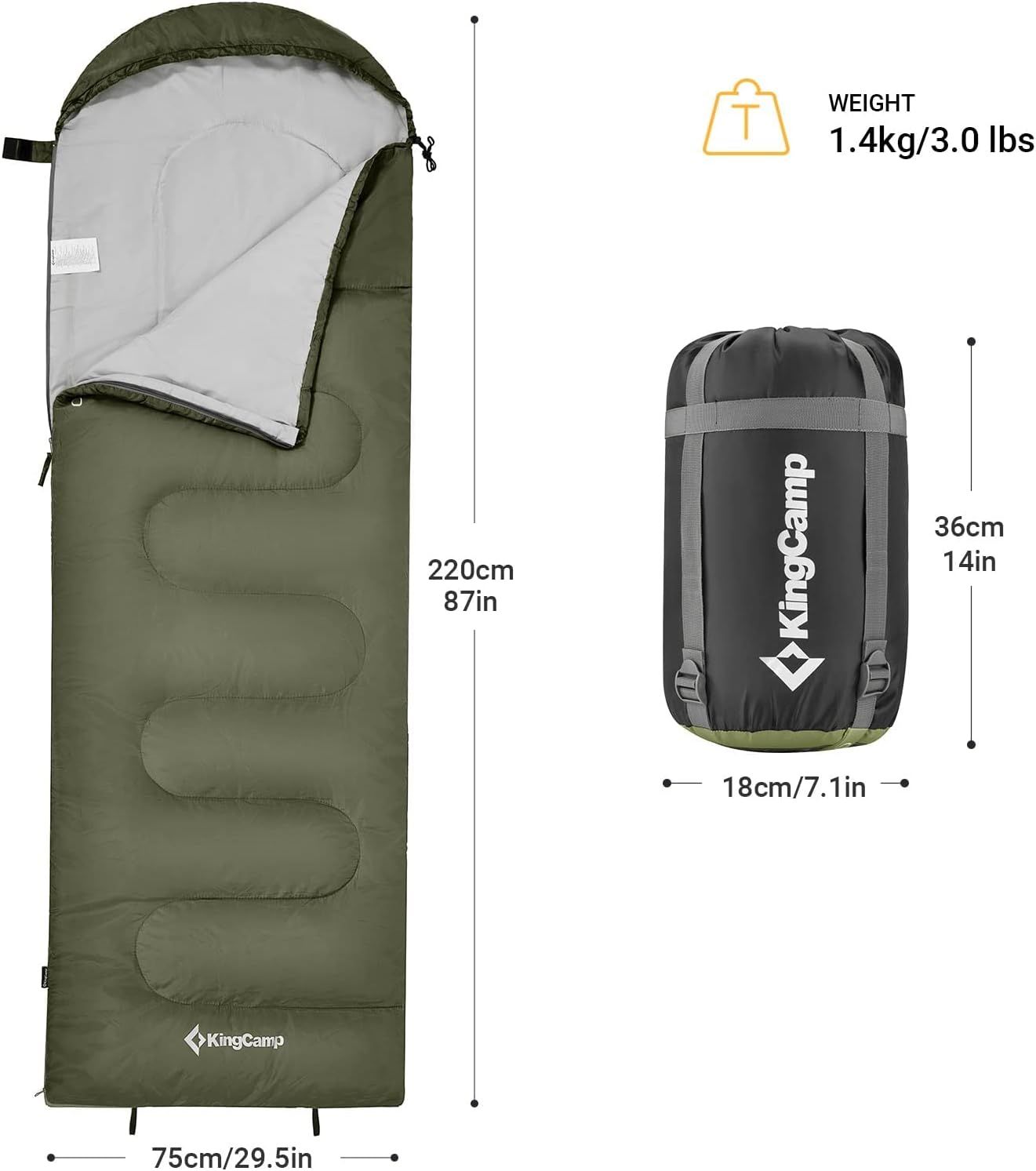 KingCamp Rechts Schlafsack