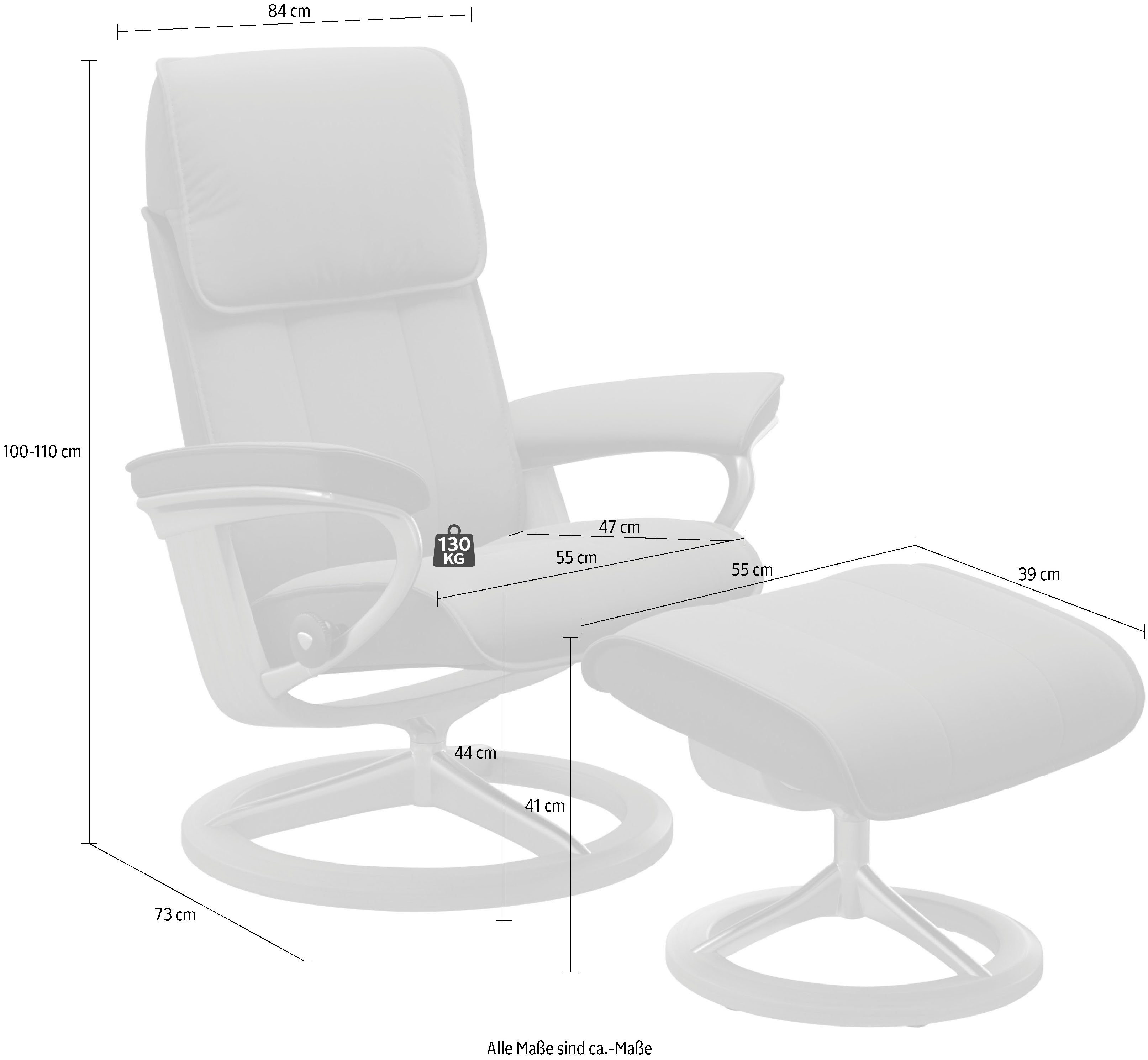 Stressless® Relaxsessel Admiral (Set, Relaxsessel inkl. Hocker), mit Signature Base, Größe M & L, Gestell Eiche